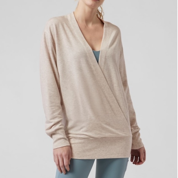 NWOT Athleta Purana VNeck Wrap Sweatshirt - Picture 1 of 8